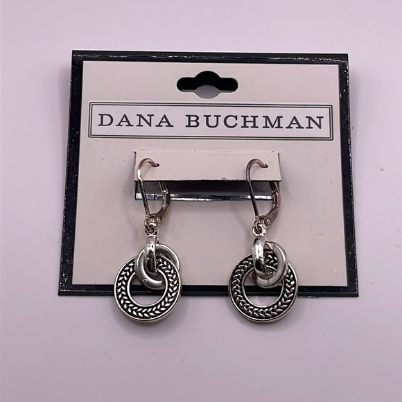 Dana Buchman Silver Tone Dangle Drop Statement Earrings - Picture 1 of 2